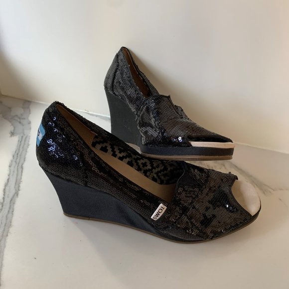 TOMS sequin wedges - Picture 4 of 8